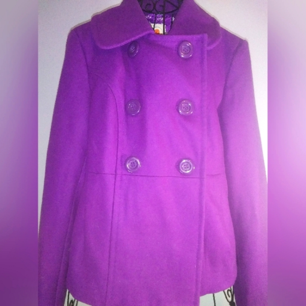 Tulle Purple Pea Coat